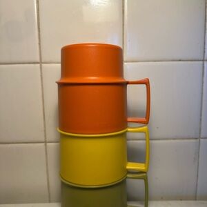 Stackable Orange and Yellow Mugs